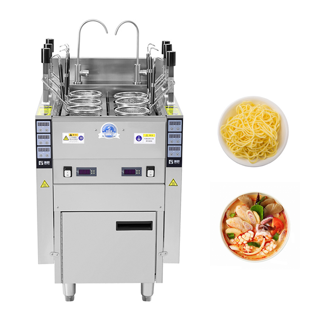 Hot Selling Large Output Stainless Steel 3/6/9 Baskets Pasta Cooker Noodle Cooking Equipment Gas Noodle Cooker