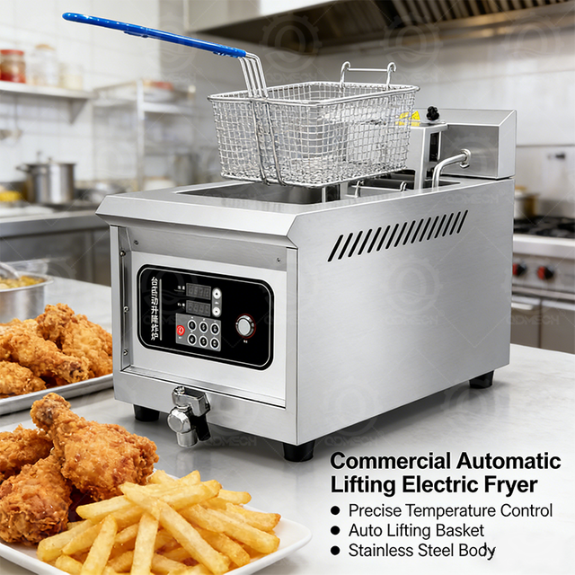 Smart Benchtop Automatic Lift-Up Deep Fryer with Oil Drain Valve 