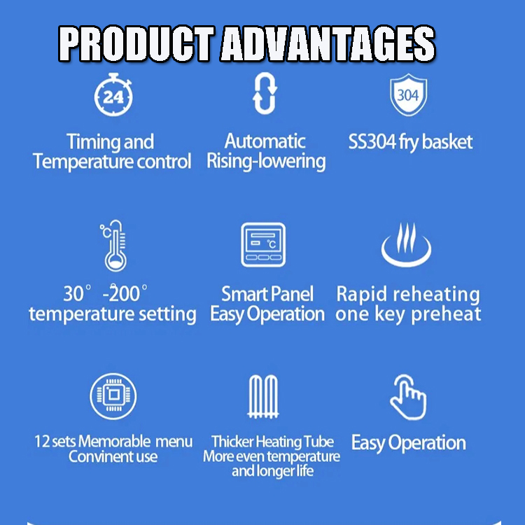 High-Power Microcomputer-Controlled Automatic Lifting Deep Fryer for Commercial Kitchen Use