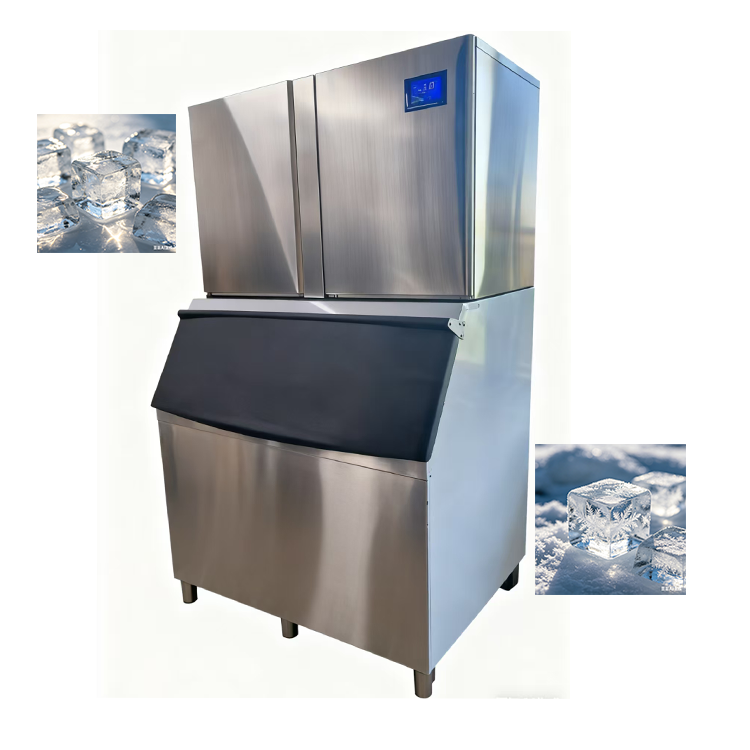 Industrial Grade 1000kg/24h Ice Maker 500kg Storage Commercial Cube Ice Machine
