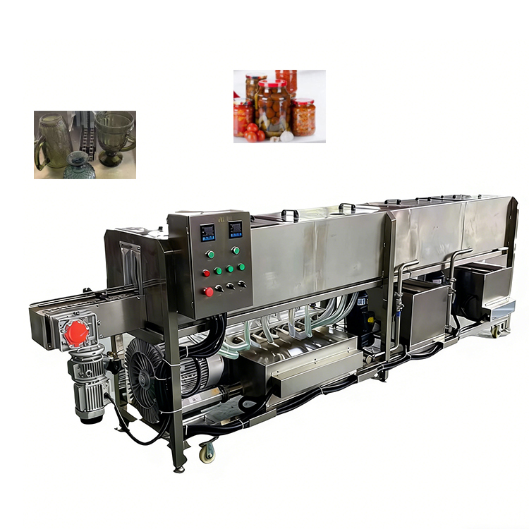 Automatic Tunnel-Type Bottle Washing Machine Glass Bottle Washer Dryer Cleaner